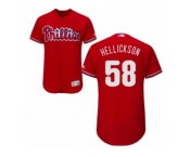Men's Majestic Philadelphia Phillies #58 Jeremy Hellickson Red Flexbase Authentic Collection MLB Jersey