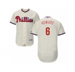 Men's Majestic Philadelphia Phillies #6 Ryan Howard Cream Flexbase Authentic Collection MLB Jersey