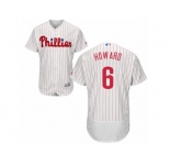 Men's Majestic Philadelphia Phillies #6 Ryan Howard White Red Strip Flexbase Authentic Collection MLB Jersey