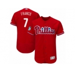 Men's Majestic Philadelphia Phillies #7 Maikel Franco Scarlet 2017 Spring Training Authentic Flex Base Collection MLB Jersey