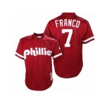 Men's Mitchell and Ness Philadelphia Phillies #7 Maikel Franco Authentic Red Throwback MLB Jersey