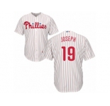Philadelphia Phillies #19 Tommy Joseph Replica White Red Strip Home Cool Base MLB Jersey