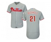 Philadelphia Phillies #21 Clay Buchholz Grey Flexbase Authentic Collection MLB Jersey