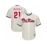 Philadelphia Phillies #21 Clay Buchholz Replica Cream Alternate Cool Base MLB Jersey