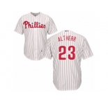 Philadelphia Phillies #23 Aaron Altherr Replica White Red Strip Home Cool Base MLB Jersey