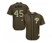 Philadelphia Phillies #45 Tug McGraw Green Salute to Service Stitched Baseball Jersey