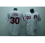 mlb philadelphia phillies #30 cash m&n white(red strip)