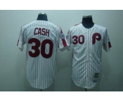 mlb philadelphia phillies #30 cash m&n white(red strip)