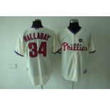 mlb philadelphia phillies #34 halladay cream