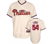 mlb philadelphia phillies #54 lidge 2009 world series cream