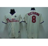 mlb philadelphia phillies #8 Victorino 2008 world series cream