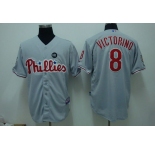 mlb philadelphia phillies #8 victorino 2009 world series grey