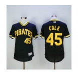 Men Pittsburgh Pirates #45 Gerrit Cole Majestic black Flexbase Authentic Collection Cooperstown Player Jersey