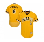 Men Pittsburgh Pirates #8 Willie Stargell Majestic Yellow Flexbase Authentic Collection Player Jersey