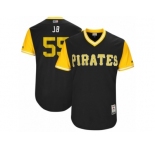 Men's 2017 Little League World Series Pirates #55 Josh Bell JB Black Jersey