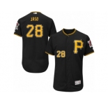 Men's Majestic Pittsburgh Pirates #28 John Jaso Black Flexbase Authentic Collection MLB Jersey