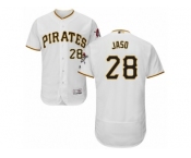 Men's Majestic Pittsburgh Pirates #28 John Jaso White Flexbase Authentic Collection MLB Jersey