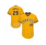 Men's Majestic Pittsburgh Pirates #29 Francisco Cervelli Gold Flexbase Authentic Collection MLB Jersey