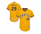 Men's Majestic Pittsburgh Pirates #29 Francisco Cervelli Gold Flexbase Authentic Collection MLB Jersey