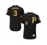 Men's Majestic Pittsburgh Pirates #3 Sean Rodriguez Black Flexbase Authentic Collection MLB Jersey