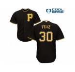 Men's Majestic Pittsburgh Pirates #30 Neftali Feliz Authentic Black Alternate Cool Base MLB Jersey