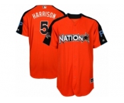 Men's Majestic Pittsburgh Pirates #5 Josh Harrison Replica Orange National League 2017 MLB All-Star MLB Jersey
