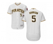 Men's Majestic Pittsburgh Pirates #5 Josh Harrison White Flexbase Authentic Collection MLB Jersey