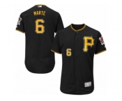 Men's Majestic Pittsburgh Pirates #6 Starling Marte Black Flexbase Authentic Collection MLB Jersey