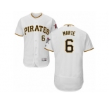 Men's Majestic Pittsburgh Pirates #6 Starling Marte White Flexbase Authentic Collection MLB Jersey
