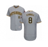 Men's Majestic Pittsburgh Pirates #8 Willie Stargell Grey Flexbase Authentic Collection MLB Jersey
