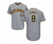 Men's Majestic Pittsburgh Pirates #8 Willie Stargell Grey Flexbase Authentic Collection MLB Jersey