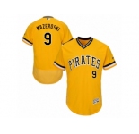 Men's Majestic Pittsburgh Pirates #9 Bill Mazeroski Gold Flexbase Authentic Collection MLB Jersey