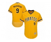 Men's Majestic Pittsburgh Pirates #9 Bill Mazeroski Gold Flexbase Authentic Collection MLB Jersey