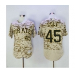 Men's Pittsburgh Pirates #45 Gerrit Cole Majestic Camo Flexbase Authentic Collection Player Jersey