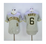 Men's Pittsburgh Pirates #6 Starling Marte Majestic Grey Flexbase Authentic Collection Player Jersey