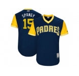 Men's 2017 Little League World Series Padres #15 Cory Spangenberg Spangy Navy Jersey