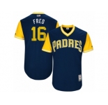 Men's 2017 Little League World Series Padres #16 Travis Jankowski Fred Navy Jersey