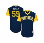 Men's 2017 Little League World Series Padres #59 Kevin Quackenbush Quack Navy Jersey