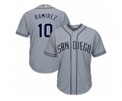 Men's Majestic San Diego Padres #10 Alexei Ramirez Replica Grey Road Cool Base MLB Jersey
