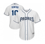 Men's Majestic San Diego Padres #10 Hunter Renfroe Replica White Home Cool Base MLB Jersey