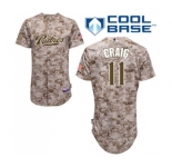 Men's Majestic San Diego Padres #11 Allen Craig Replica Camo Alternate 2 Cool Base MLB Jersey