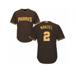 Men's Majestic San Diego Padres #2 Johnny Manziel Authentic Brown Alternate Cool Base MLB Jersey