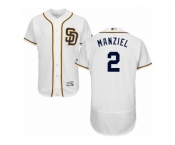 Men's Majestic San Diego Padres #2 Johnny Manziel White Flexbase Authentic Collection MLB Jersey
