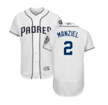 Men's Majestic San Diego Padres #2 Johnny Manziel White Home Flex Base Authentic Collection MLB Jersey