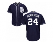 Men's Majestic San Diego Padres #24 Rickey Henderson Authentic Navy Blue Alternate 1 Cool Base MLB Jersey