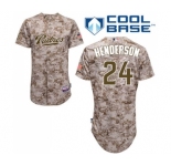 Men's Majestic San Diego Padres #24 Rickey Henderson Replica Camo Alternate 2 Cool Base MLB Jersey
