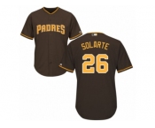 Men's Majestic San Diego Padres #26 Yangervis Solarte Replica Brown Alternate Cool Base MLB Jersey