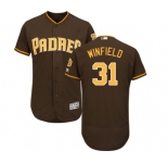 Men's Majestic San Diego Padres #31 Dave Winfield Brown Alternate Flex Base Authentic Collection MLB Jersey