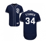Men's Majestic San Diego Padres #34 Craig Stammen Navy Blue Alternate Flex Base Authentic Collection MLB Jersey