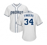 Men's Majestic San Diego Padres #34 Rollie Fingers Replica White Home Cool Base MLB Jersey